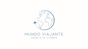 Mundo viajante logo azul